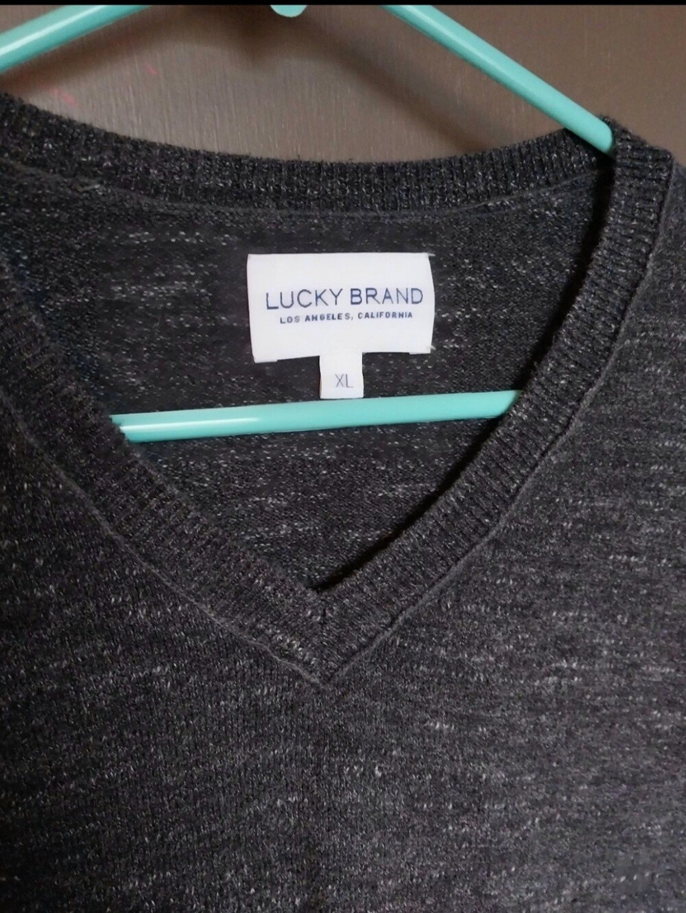 Lucky Brand Dark Heather Gray V-Neck Sweater - Picture 4 of 5